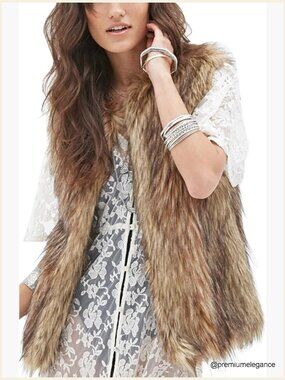 Warm Faux Fur Vest Sleeveless Winter Coat for Women